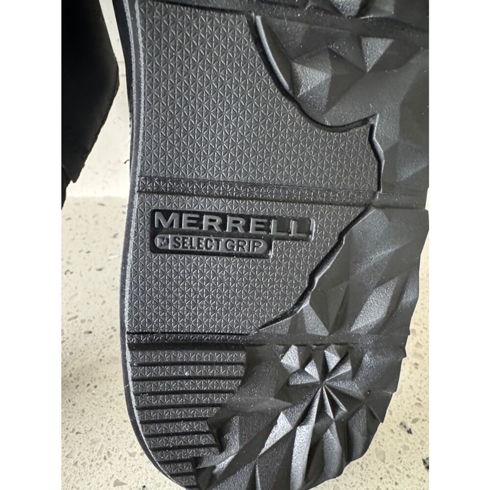Merrell Around Town Black Leather Two-Strap Slide Sandal Casual Comfortable Sz 9 - Picture 9 of 12